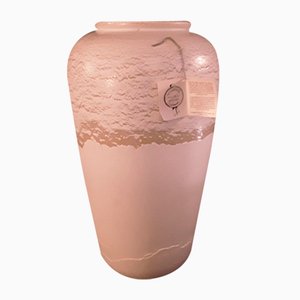 intage German Ceramic Vase with White Tear Glaze by Scheurich, 1970s