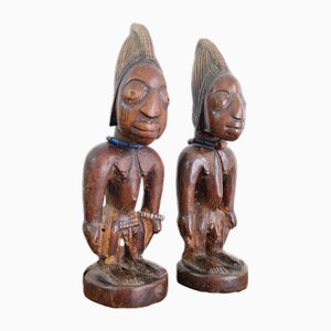Yoruba Twin Male Ibeji Figures, Nigeria, 1960s, Set of 2