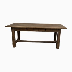 French Farm Table in Oak and Walnut, 1950s