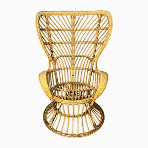 Bamboo and Rattan Armchair, Italy, 1950