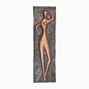 Mid-Century Modern Hand-Forged Artist Copper Wall Piece, 1950s