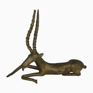 Antilope vintage in bronzo, Benin, anni '40