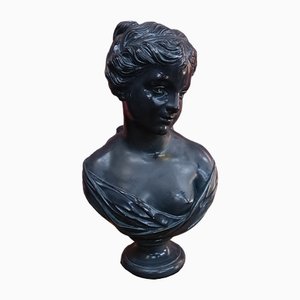 After Donatello, Buste de Jeune Femme, 1800s, Marbre & Plâtre