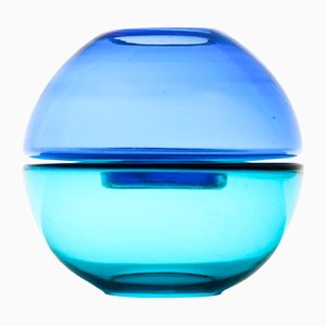 Vaso in vetro azzurro, anni '50
