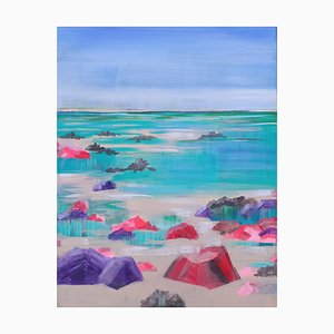 Charlotte Pivard, Playa Es Caragol, 2021, Acrylmalerei
