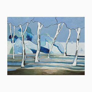 Aurélie Trabaud, Les pins blancs, 2022, Peinture à l'huile