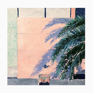 Aurélie Trabaud, Sombra de palma en una pared rosa N ° 2, 2022, Acrílico y pigmento