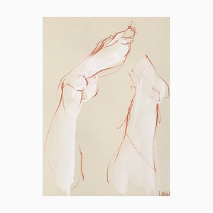 Laurent Anastay-Ponsolle, Feet#11, 2018, Watercolor & Sanguine