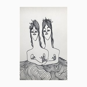 Amor De Agua, Sobre la luna y el sol, 2022, Tinta sobre papel