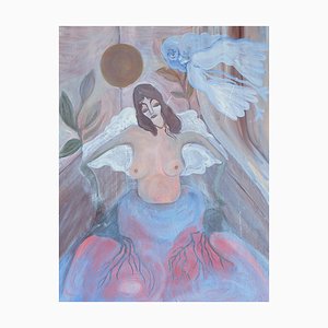 Amor De Agua, Engel des Mönchs, 2022, Aquarell auf Leinwand
