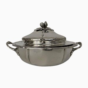 Gustavian Silver Vegetable Soup Tureen with Vegetable Decor by Gustave Odiot