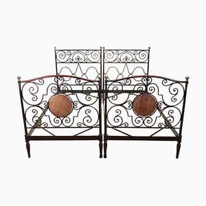 Set of Single Beds in Iron, 19th Century