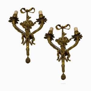 Bronze Fruit Sconces, 1920s, Set of 2