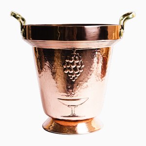Copper and Brass Champagne Cooler, Vienna, Austria, 1930s