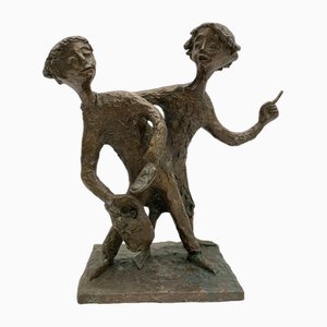 Walli Gebhard Linke, Fairytale Sculpture with Two Boys, 1950, Bronze