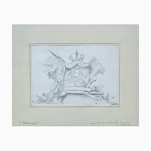 Guglielmo Innocenti, Esquisse Armoiries de la famille Royale de Hollande, Crayon sur Papier