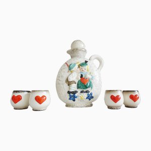 Ceramic Carafe with Mugs from Goebel, Germany, 1950s-1960s, Set of 5