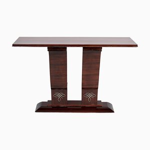French Art Deco Console Table in Mahogany, 1930s