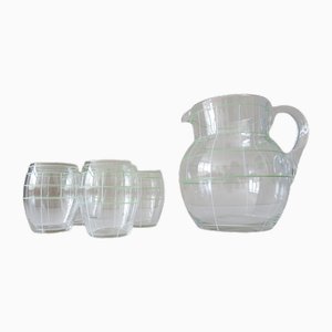 Water Jug ​​with Glasses, 1950s, Set of 5