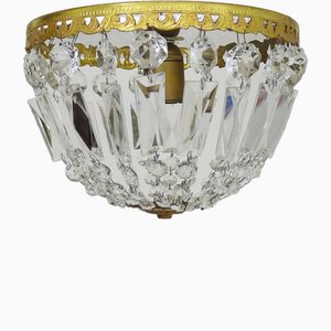Louis XVI Style Former Crown Ceiling Lamp in Glass, 1960s