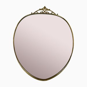 Specchio Mid-Century in ottone, Italia, anni '60