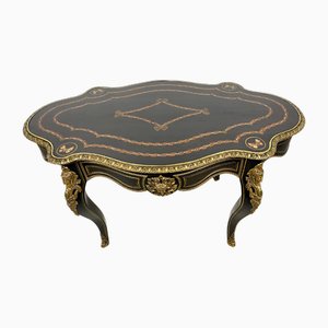 Napoleon III Coffee Table in Wood & Bronze