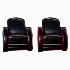 Streamline Sessel im Art Deco Stil, 1980er, 2er Set