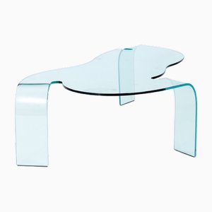 Curved Glass Coffee Table by Hans von Klier for Fiam, Italy, 1980s