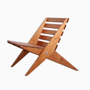 Pine Folding Chair in the style of Pastoe, 1960s