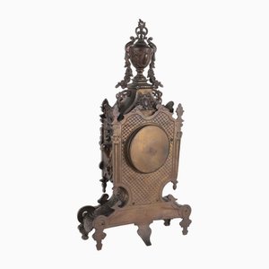 Antique Eclectic Style Clock in Bronze