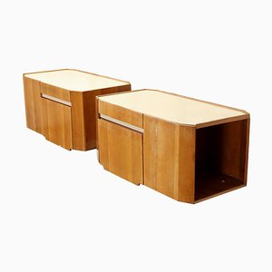 Wall-Mounted Bedside Tables in Beech, Italy, 1960s, Set of 2