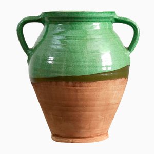 20th Century Hungarian Handmade Confit Pot in Green