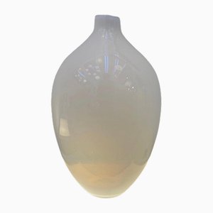 Italian Opalescent Milk Glass Oviod Vase, 1960s