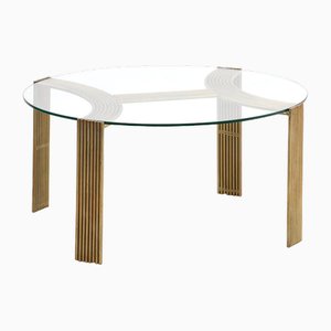 Glass and Brass Coffee Table