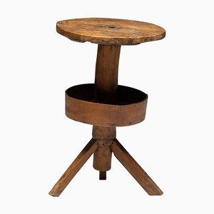 19th Century Rustic Round Tripod Side Table, France