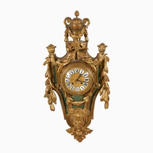 Antique Cartel Clock in Bronze and Gold