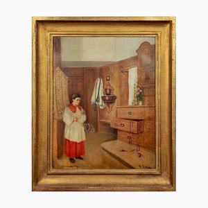Hans Dvorak, The Altar Boy, 1890s, Huile sur Toile, Encadrée