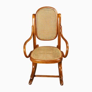 Sedia a dondolo da bambino antica di Thonet, 1910