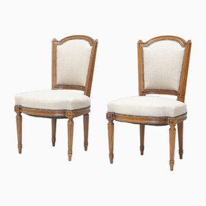 French Walnut Side Chairs, 1890s, Set of 2