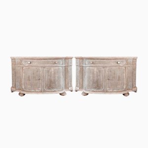 Wooden French Cabinets in Grey Patina, Set of 2