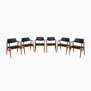 Mid-Century Teak Dining Chairs Model GM11 by Svend Åge Eriksen for Glostrup, 1950s, Set of 6