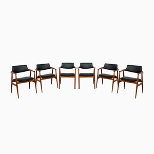 Mid-Century Teak Dining Chairs Model GM11 by Svend Åge Eriksen for Glostrup, 1950s, Set of 6