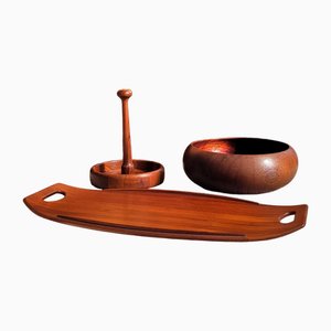 Piatti in teak di Jens H. Quistgaard per Dansk Design, Danimarca, anni '60, set di 3