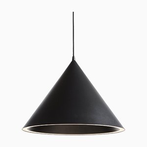 Grande Lampe à Suspension Annular Noire par MSDS Studio