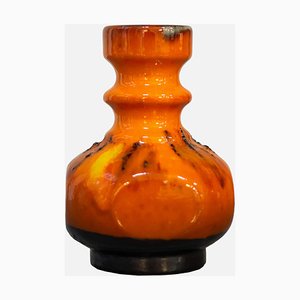 Fat Lava Vase in Orange Color, W. Germany, 1950s