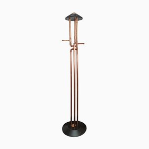 Coat Stand in Copper Pipes and Wood, 1980s
