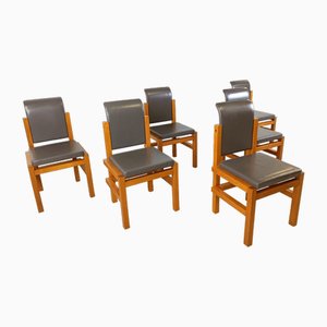 Oak Dining Chairs from Meubelatelier Vanda, 1970s, Set of 6