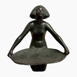 Bronze Sculpture of an Egyptian Woman by Guillaume Laplagne