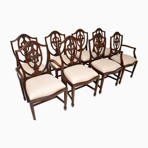 Vintage Shield Back Dining Chairs, 1930s, Set of 8