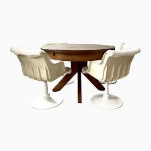 Brutalist Dining Room from the 70s, Chairs by Yrjö Kukkapuro for Haimi, Finland, 1970s, Set of 5